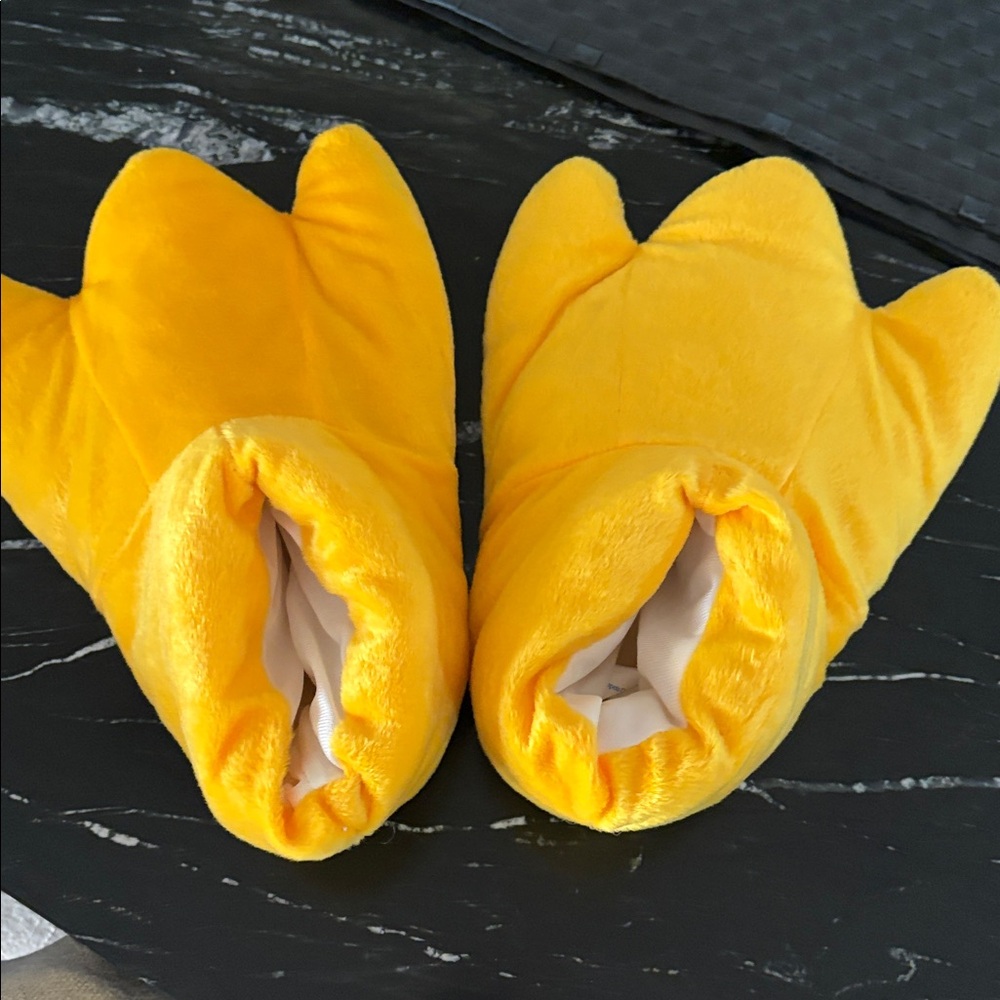 Yellow Plush Dinosaur/duck Claw Slippers